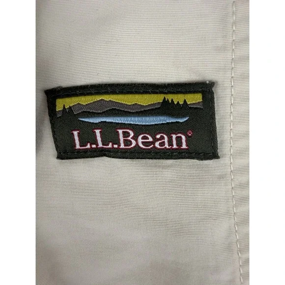 L.L. Bean Colorblock Hooded Jacket Women's Medium Regular Beige Blue Green 50531 - Picture 3 of 7